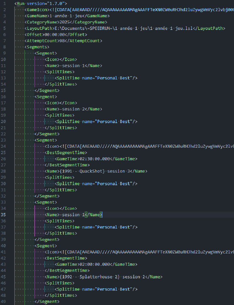 The file that LiveSplit uses to save the splits