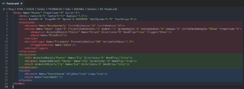 Excerpt of an enemy XML file