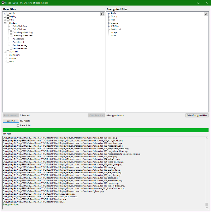 A screenshot of my file encrypter